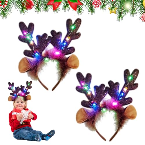 Rentier Haarreif Funmo 2PCS Geweih Haarreif Geweih Haarreif mit LED-Beleuchtung Weihnachtsgeweih Weihnachts Haarreif Weihnachts-Stirnbänder für Weihnachtszubehör und Feiertagsfeiern Rentier Haarreif Funmo 2PCS Geweih Haarreif Geweih Haarreif mit LED-Beleuchtung Weihnachtsgeweih Weihnachts Haarreif Weihnachts-Stirnbänder für Weihnachtszubehör und Feiertagsfeiern von Funmo