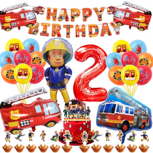 Funnity Feuerwehrmann Sam Geburtstagsdeko 2 Jahre, Feuerwehr Geburtstag Deko, Feuerwehr Tortendeko, Feuerwehr Kindergeburtstag 2 Jahre, Feuerwehrauto Geburtstag Luftballons Funnity Feuerwehrmann Sam Geburtstagsdeko 2 Jahre, Feuerwehr Geburtstag Deko, Feuerwehr Tortendeko, Feuerwehr Kindergeburtstag 2 Jahre, Feuerwehrauto Geburtstag Luftballons von Funnity