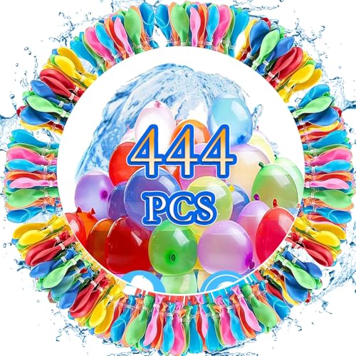 Funnity Wasserbombem Selbstschließend, 444 Stück Wasserballons, 60 Sekunden Schnellfüller, Wasser Luftballons mit 4 Wasserhahn Anschluss, Bunt Water Balloons, für Wasserspiele, Sommer Draussen Funnity Wasserbombem Selbstschließend, 444 Stück Wasserballons, 60 Sekunden Schnellfüller, Wasser Luftballons mit 4 Wasserhahn Anschluss, Bunt Water Balloons, für Wasserspiele, Sommer Draussen von Funnity