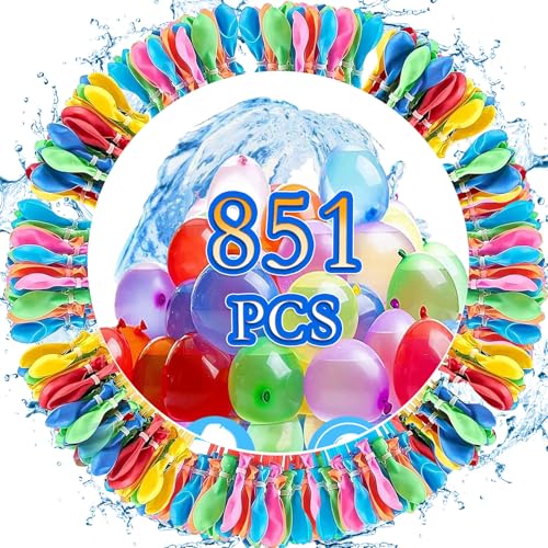 Funnity Wasserbombem Selbstschließend, 851 Stück Wasserballons, 60 Sekunden Schnellfüller, Wasser Luftballons mit 5 Wasserhahn Anschluss, Bunt Water Balloons, für Wasserspiele, Sommer Draussen Funnity Wasserbombem Selbstschließend, 851 Stück Wasserballons, 60 Sekunden Schnellfüller, Wasser Luftballons mit 5 Wasserhahn Anschluss, Bunt Water Balloons, für Wasserspiele, Sommer Draussen von Funnity