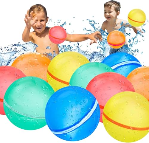 Funnity Wasserbomben Wiederverwendbar 10 Stück, Magnetische Wasserbomben, Outdoor Wasserspielzeug im Sommer für Party, Wasserpark Funnity Wasserbomben Wiederverwendbar 10 Stück, Magnetische Wasserbomben, Outdoor Wasserspielzeug im Sommer für Party, Wasserpark von Funnity