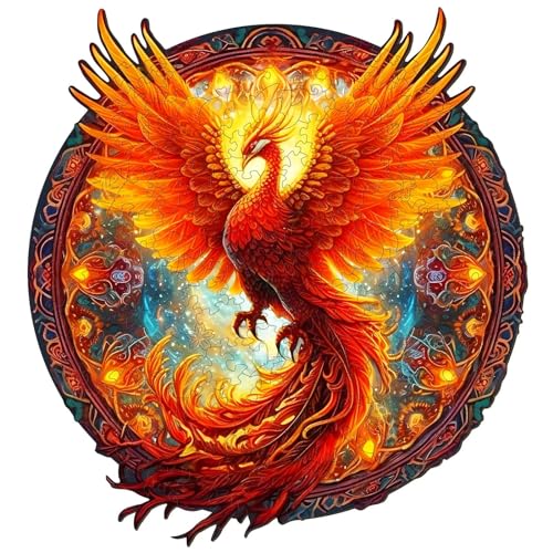 Funnli Holzpuzzles für Erwachsene und Kinder,Einzigartige Tierförmige Holz-Puzzle (Phönix-1), Puzzle aus Tierteilen (M-30 * 27.8cm-200 Stück) von Funnli