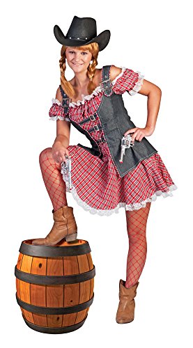 Cowgirl Nathalie Kleid Kurz für Damen Gr. 44 46 - Tolles Wild West Kostüm von Funny Fashion