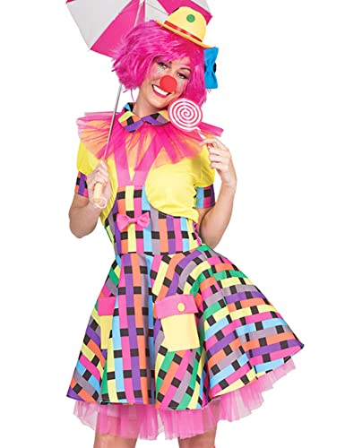 Funny Fashion Clown Kostüm Flicka für Damen | Buntes Kleid Zirkus Theater 32/34 von Funny Fashion