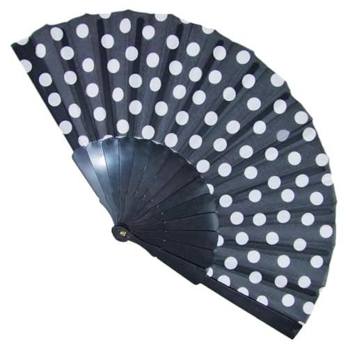 Funny Fashion Fifties Fächer mit Punkten | Schwarz Weiß - Handfächer Faltfächer Vintage Kostüm Zubehör Polka Dots 50er 60er Jahre Outfit Sommerparty Festival Sommer Karneval Funny Fashion Fifties Fächer mit Punkten | Schwarz Weiß - Handfächer Faltfächer Vintage Kostüm Zubehör Polka Dots 50er 60er Jahre Outfit Sommerparty Festival Sommer Karneval von Funny Fashion
