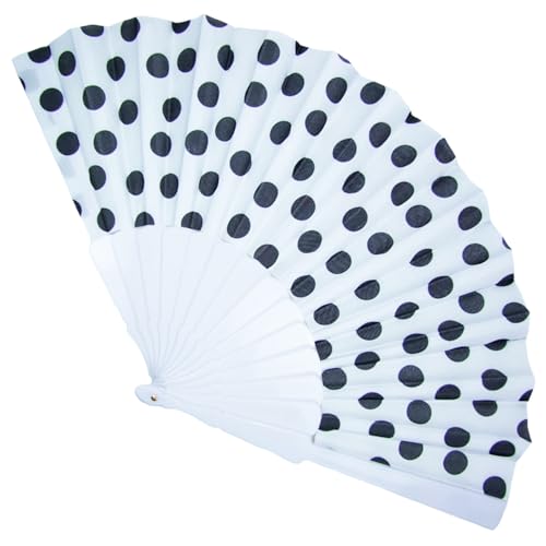 Funny Fashion Fifties Fächer mit Punkten | Weiß Schwarz - Handfächer Faltfächer Vintage Kostüm Zubehör Polka Dots 50er Jahre Outfit Sommerparty Festival Sommer Karneval Funny Fashion Fifties Fächer mit Punkten | Weiß Schwarz - Handfächer Faltfächer Vintage Kostüm Zubehör Polka Dots 50er Jahre Outfit Sommerparty Festival Sommer Karneval von Funny Fashion