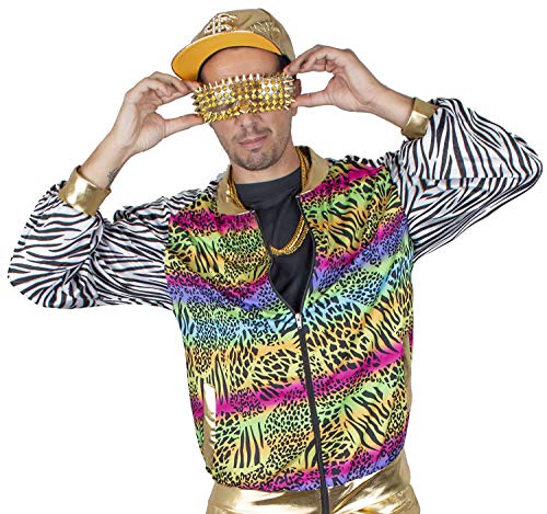 Funny Fashion Herren Kostüm 80er 90er Jahre Jacke Blouson Rapper Hip Hop Pimp bunt Karneval (48/50) von Funny Fashion