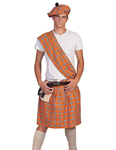 Funny Fashion Herren Schottenkostüm mit Schottenrock, One Size, Orange Funny Fashion Herren Schottenkostüm mit Schottenrock, One Size, Orange von Funny Fashion