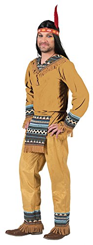 Funny Fashion Indianer Cherokee Herren Kostüm, Braun, 56/58 von Funny Fashion