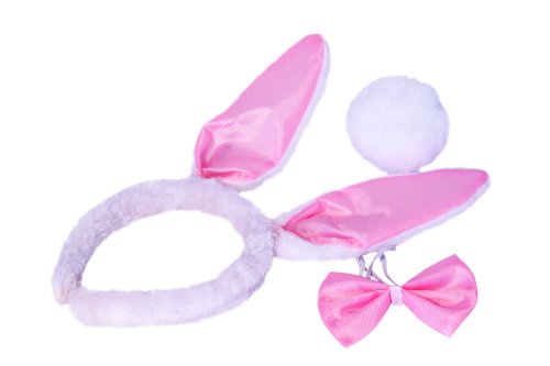 Funny Fashion e53682 Lapin Bunny's Pink glänzend Déguisement Kit 3 Stück Mützen, Masken und Partyzubehör von Funny Fashion