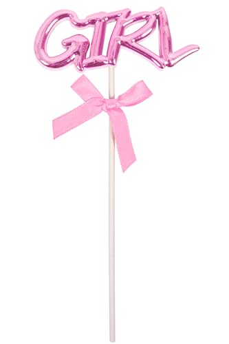 "GIRL" Cake Topper Kuchendekoration | Rosa - Babyshower Gender-Reveal-Party Geburt Tortendekoration von Funny Fashion