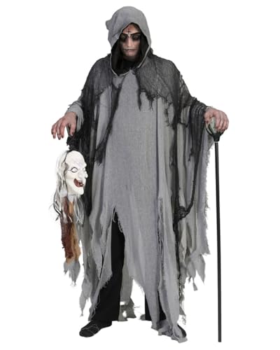 Halloween Umhang mit Kapuze | Grau - Gruseliges Ghul Tod Zombie Geister Kostüm Robe Cape Gewand Cosplay Fasching Vampir Mittelalter Verkleidung Karneval Halloween Umhang mit Kapuze | Grau - Gruseliges Ghul Tod Zombie Geister Kostüm Robe Cape Gewand Cosplay Fasching Vampir Mittelalter Verkleidung Karneval von Funny Fashion