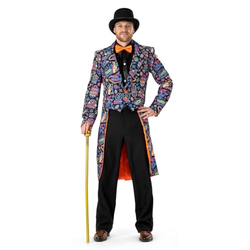 Kasino Kostüme | Las Vegas Casino Ready John Cash Man | Größe 52-54 | Karnevalskostüm | Verkleidung von Funny Fashion