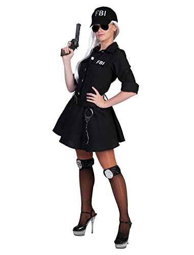 Kostüm FBI Agent Damen Größe 36/38 3 teilig mit Basecap von Karneval-Klamotten