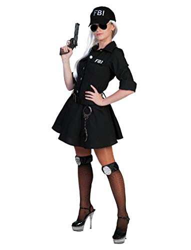 Kostüm FBI Agent Damen Größe 40/42 3 teilig mit Basecap von Funny Fashion