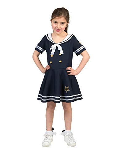 Kostüm Sailorgirl Aafje Kind Größe 140 Kinderkostüm Mädchenkostüm Matrosenkleid Kleid Marine Seemann Pierro's Kostüm von Funny Fashion