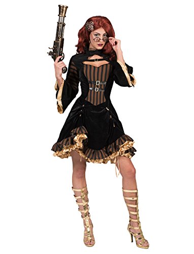 Kostüm Steampunk Dame Violet Größe 36/38/Schwarz Gold Kleid Damenkostüm Steampunkkostüm Karneval Fasching Pierro's von Funny Fashion