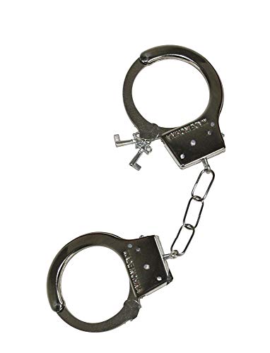 Metall Handschellen zum Polizei Kostüm mit zwei Schlüsseln von Funny Fashion