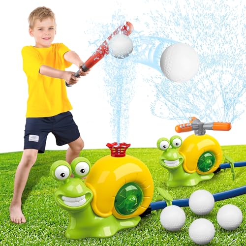 Outdoor-Wasserspiel Sprinkler, Wasser-Sprinkler-Baseball-Spielzeug für Kinder 2 in 1 Sommer-Wasserspiel mit 2 Sprinklerköpfen, 360° rotierende Sprühwasser-Baseball für Jungen Mädchen Outdoor-Wasserspiel Sprinkler, Wasser-Sprinkler-Baseball-Spielzeug für Kinder 2 in 1 Sommer-Wasserspiel mit 2 Sprinklerköpfen, 360° rotierende Sprühwasser-Baseball für Jungen Mädchen von Funny Old Man