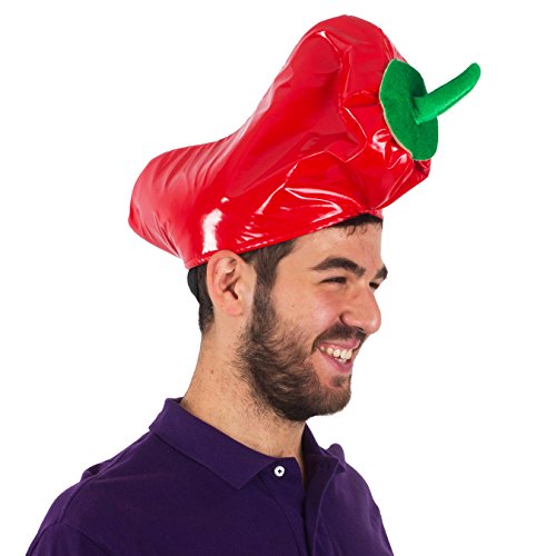 Funny Party Hats Roter Pfefferhut – Erwachsene Cinco de Mayo Partyhüte – Neuheit Hüte, Rot/Ausflug, einfarbig (Getaway Solids), Medium von Funny Party Hats