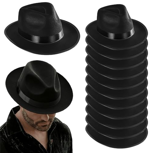 Funny Party Hats Schwarz Fedora Gangster-Hut-Kostüm-Zusatz - 12er-Pack Einheitsgröße Packung mit 12 Stück - Schwarz Funny Party Hats Schwarz Fedora Gangster-Hut-Kostüm-Zusatz - 12er-Pack Einheitsgröße Packung mit 12 Stück - Schwarz von Funny Party Hats