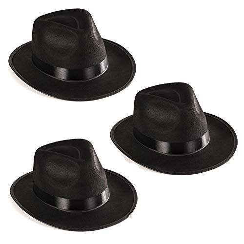 Funny Party Hats Schwarz Fedora Gangster-Hut-Kostüm-Zusatz - 3er Pack 3 Pack Einheitsgröße 3 Pack - Schwarz Funny Party Hats Schwarz Fedora Gangster-Hut-Kostüm-Zusatz - 3er Pack 3 Pack Einheitsgröße 3 Pack - Schwarz von Funny Party Hats