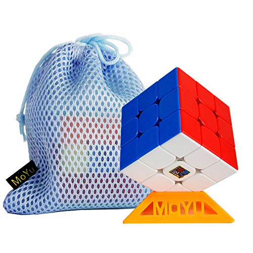 FunnyGoo MoYu MFJS Mofang Jiaoshi Cubing Classroom 2020 RS3M 3 M 3x3 Magic Puzzle Cube RS3M 3M 3-lagiger Würfel Aufkleberlos, mit MoYu-Logo-Tasche und Ständer (Farbe des Ständers kann variieren) von Elloapic