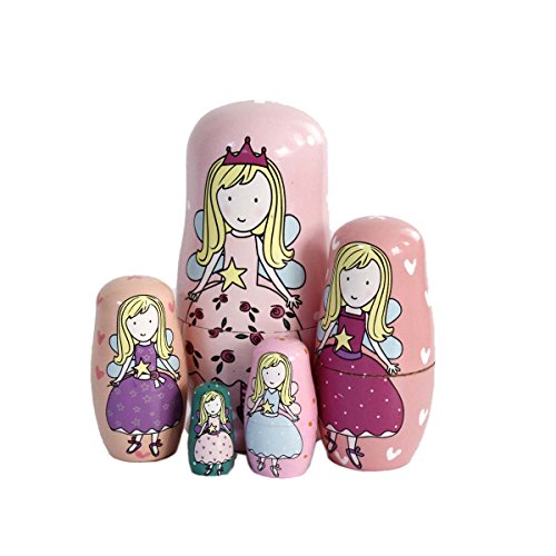 FunnyGoo Handgemachte hölzerne Nesting Puppe russische Puppe Kits Bunte Dekoration (Fairy Angel) von FunnyGoo