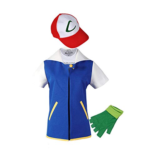Funnyparty Unisex Erwachsene Cosplay Jacke Hoodie Anime Cosplay Kostüm Handschuhe Hut Sets für Trainer, Blau, M von Funnyparty