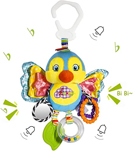 Funsland Baby Kinderwagen Spielzeug, Hängespielzeug mit Glocke, Clip auf Babyschale Spielzeug für Mädchen und Jungen, Plüsch Tier Activity Spielzeug Geschenk für Neugeborene 0,3,6,12 Monate (Vögel Funsland Baby Kinderwagen Spielzeug, Hängespielzeug mit Glocke, Clip auf Babyschale Spielzeug für Mädchen und Jungen, Plüsch Tier Activity Spielzeug Geschenk für Neugeborene 0,3,6,12 Monate (Vögel von Funsland