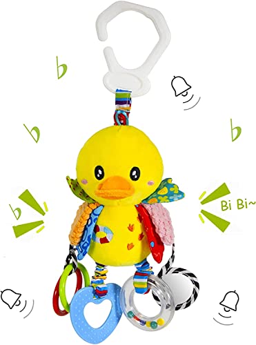 Funsland Baby Kinderwagen Spielzeug, Hängespielzeug mit Glocke, Clip auf Babyschale Spielzeug für Mädchen und Jungen, Plüsch Tier Activity Spielzeug Geschenk für Neugeborene 0,3,6,12 Monate (Ente Funsland Baby Kinderwagen Spielzeug, Hängespielzeug mit Glocke, Clip auf Babyschale Spielzeug für Mädchen und Jungen, Plüsch Tier Activity Spielzeug Geschenk für Neugeborene 0,3,6,12 Monate (Ente von Funsland