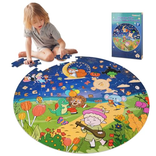 Funsland Doppelseitiges Kinderpuzzle ab 5, Sternenhimmel Tiere, 88 Teile, Puzzle Rund Kinder Spielzeug 4 5 6 7 8 9 Jahre, Bodenpuzzle Spiel für Jungen Mädchen 8-10 Jahren Geburtstagsgeschenk Funsland Doppelseitiges Kinderpuzzle ab 5, Sternenhimmel Tiere, 88 Teile, Puzzle Rund Kinder Spielzeug 4 5 6 7 8 9 Jahre, Bodenpuzzle Spiel für Jungen Mädchen 8-10 Jahren Geburtstagsgeschenk von Funsland