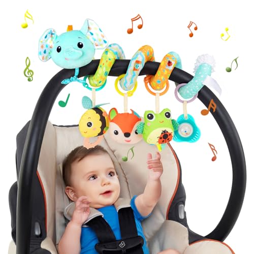 Funsland Kinderwagen Spielzeug, Baby Activity Spirale Spielzeug mit Musik, Hängendes Spiral Plüsch Spielzeug für Kinderbett/Autositz/Babyschale, Neugeborene Geschenk für Baby 0 3 6 12 Monate, Blau Funsland Kinderwagen Spielzeug, Baby Activity Spirale Spielzeug mit Musik, Hängendes Spiral Plüsch Spielzeug für Kinderbett/Autositz/Babyschale, Neugeborene Geschenk für Baby 0 3 6 12 Monate, Blau von Funsland