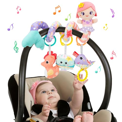 Funsland Kinderwagen Spielzeug Spiral, Baby Activity Spirale Spielzeug mit Musik, Hängendes Plüsch Spielzeug für Kinderbett/Autositz/Babyschale, Neugeborene Geschenk für Baby 0 3 6 12 Monate, Rosa Funsland Kinderwagen Spielzeug Spiral, Baby Activity Spirale Spielzeug mit Musik, Hängendes Plüsch Spielzeug für Kinderbett/Autositz/Babyschale, Neugeborene Geschenk für Baby 0 3 6 12 Monate, Rosa von Funsland