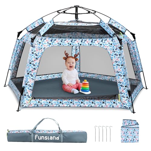 Funsland Spielzelt für Kinder 3 4 5 6 Jahre, Pop Up Strandmuschel Baby Strandzelt Mädchen Junge Spielhaus Indoor&Outdoor, Campingzelt Automatisches, 2-3 Personen, Abnehmbare obere Sonnenschutztücher Funsland Spielzelt für Kinder 3 4 5 6 Jahre, Pop Up Strandmuschel Baby Strandzelt Mädchen Junge Spielhaus Indoor&Outdoor, Campingzelt Automatisches, 2-3 Personen, Abnehmbare obere Sonnenschutztücher von Funsland