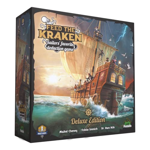 Funtails B0957Y1BK5 Feed The Kraken (Deluxe Edition Deutsch/Englisch) - Das ultimativ witzige Party Piraten Deduktion Brettspiel für 5-11 Spieler ab 12 Jahren von Funtails