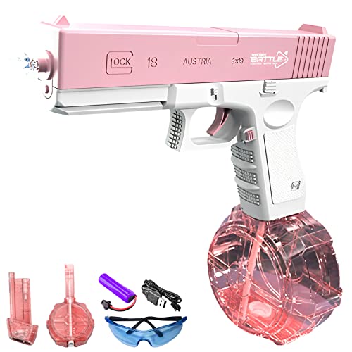 Elektrische Wasserpistole für Erwachsene und Kinder, 32ft Long Range Super One-Touch Automatische Wasserpistole 434CC + 58CC Große Kapazität Stärkster Wassersprüher Sommer Pool Beach Party Spielzeug Elektrische Wasserpistole für Erwachsene und Kinder, 32ft Long Range Super One-Touch Automatische Wasserpistole 434CC + 58CC Große Kapazität Stärkster Wassersprüher Sommer Pool Beach Party Spielzeug von Funthy