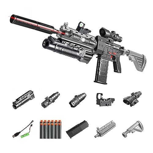 M416 Spielzeugpistole, Kinderpistole Eva Soft Bullet Sniper Toy Foam Blasters Shell Ejecting, Schaumstoff-Blaster Gewehr Spielzeug mit Automatischem Auswurf, Shooting Games für Kinder Erwachsene-Grau von Funthy