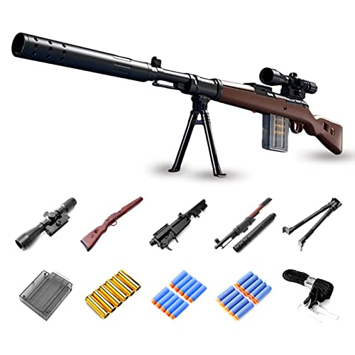 Schaumstoff-Blaster Gewehr, Scharfschützengewehr mit 20 Weichen Bällen, Soft Bullet Sniper Toy Gun mit Brille für Kinder, Unisex, Spielzeugpistole für Jungen, Kinder und Erwachsene – 98 K von Funthy