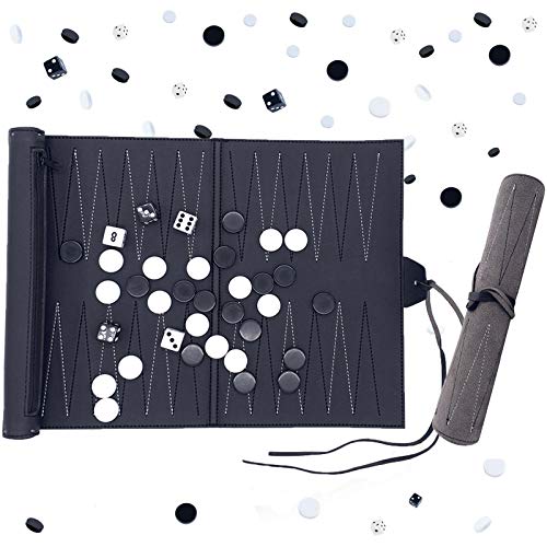 Funvalley Surperfect Backgammon-Set - Premium Echtleder Travel Backgammon-Set - Für 2 Spieler ab 6 Jahren von Funvalley Surperfect