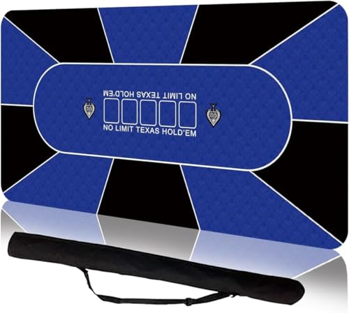 Professionelle Pokermatte, 180 x 90 cm, 8 Spieler, tragbar, Gummi, Texas, Hold'em, Poker-Tischplatten-Layout mit Tragetasche, zum Spielen von Karten, Pokerspielen, Blackjack, Casino Professionelle Pokermatte, 180 x 90 cm, 8 Spieler, tragbar, Gummi, Texas, Hold'em, Poker-Tischplatten-Layout mit Tragetasche, zum Spielen von Karten, Pokerspielen, Blackjack, Casino von Funvalley Surperfect