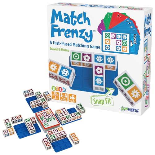 Funwares Match Frenzy: Passendes tragbares Puzzlespiel, Mini-Brettspiele, Familien-Brettspiele, perfekt für Reisen und Heimspiele, Roadtrip-Aktivitäten für Kinder und Erwachsene von Funwares
