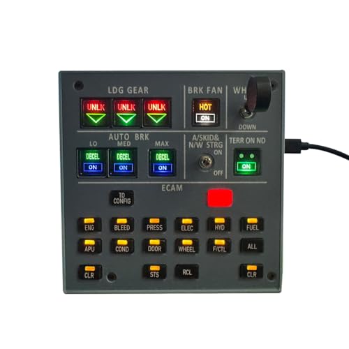 Funwetrike A32X/A31X XECAM Flugsimulator Panel, Fahrwerksanzeige Integriertes Panel für MSFS 2020/2024 mit Hintergrundbeleuchtung, Plug-and-Play, Kompatibel mit mehreren Flugzeugtypen Funwetrike A32X/A31X XECAM Flugsimulator Panel, Fahrwerksanzeige Integriertes Panel für MSFS 2020/2024 mit Hintergrundbeleuchtung, Plug-and-Play, Kompatibel mit mehreren Flugzeugtypen von Funwetrike