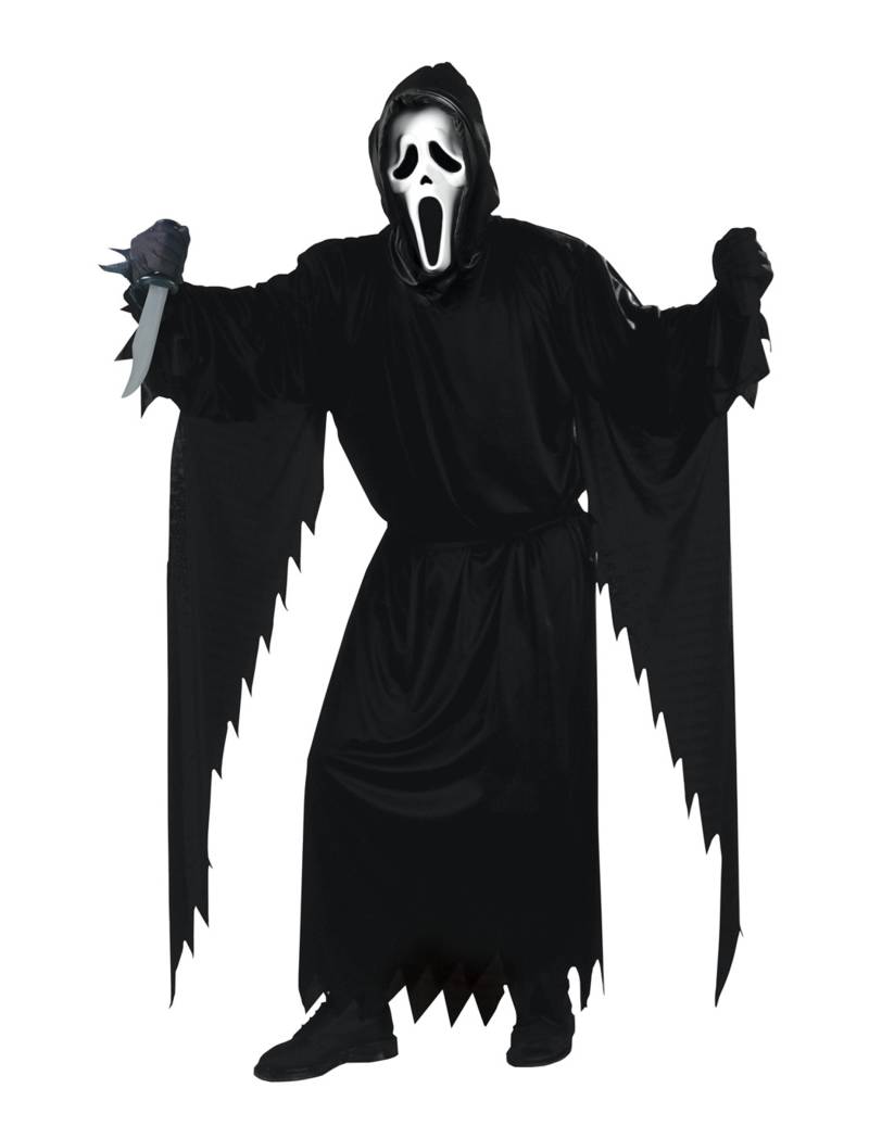 Ghostface Scream Halloween-Herrenkostüm schwarz-weiss von CHAKS