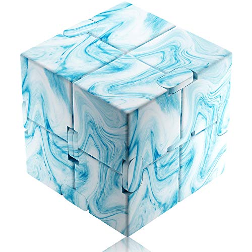 Funxim Infinity Cube, Blaue Textur Unendlicher Würfel Spielzeug, Magic Flip Dekompression Spielzeug, Tötungs Zeit Zappeln Spielwaren Stressabbau von Funxim
