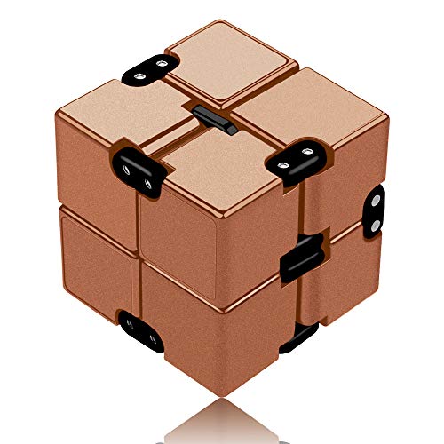 Funxim Infinity Cube, Unendlicher Würfel Spielzeug, Magic Unendlicher Flip Würfel Dekompression Spielzeug, Tötungs Zeit Zappeln Spielwaren Stressabbau Würfel (Gold) von Funxim