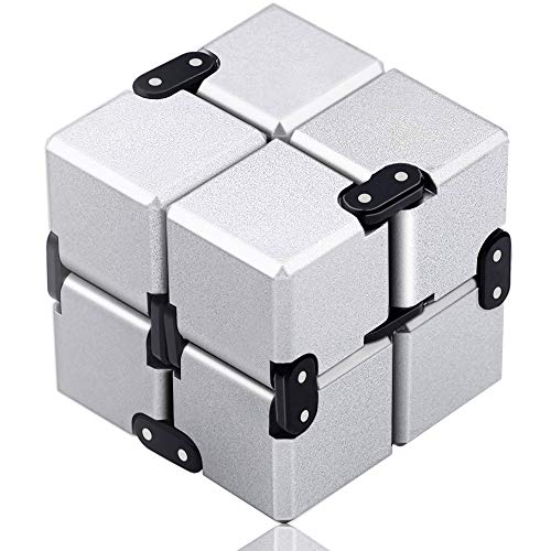 Funxim Infinity Cube, Unendlicher Würfel Spielzeug, Magic Unendlicher Flip Würfel Dekompression Spielzeug, Tötungs Zeit Zappeln Spielwaren Stressabbau Würfel (Silber) von Funxim