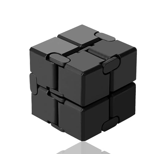 Funxim Infinity Cube, Unendlicher Würfel Spielzeug, Unendlicher Flip Würfel Dekompression Spielzeug, Tötungs Zeit Zappeln Spielwaren Stressabbau Würfel Schwarz von Funxim