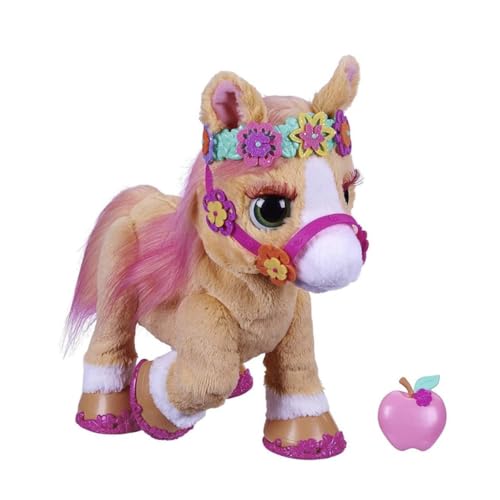 FurReal Hasbro Cinnamon, Mein stylisches Pony, 80 Plus Geräusche, Reaktionen, 26 Accessoires, Elektronisches Tierchen ab 4 Jahren, Multi, 35 cm von FurReal