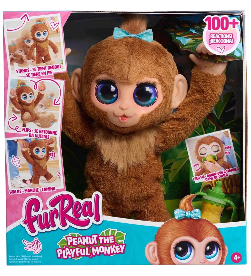 FurReal Interaktiver Affe – Peanut der Verspielte Monkey – 40 cm - FurReal - One Size - Kuscheltiere von FurReal